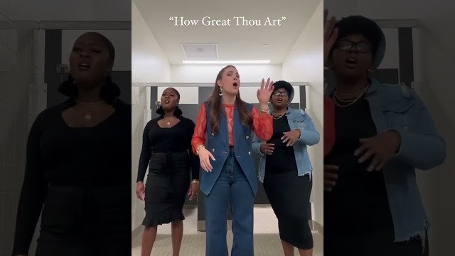 a little pre-show/ dressing room hymn singing with the girls. 🤍… “How Great Thou Art.”