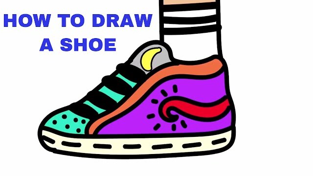 HOW TO DRAW AND DESIGN  A SHOE | DRAWING TUTORIAL FOR KIDS