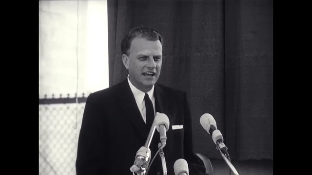 Billy Graham After Breaking Attendance Record at LA Coliseum