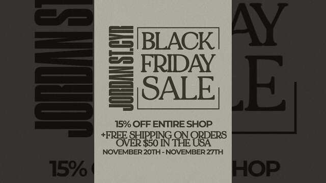 Black Friday starts now! 15% off the whole shop PLUS free shipping for orders over $50. Shop now!